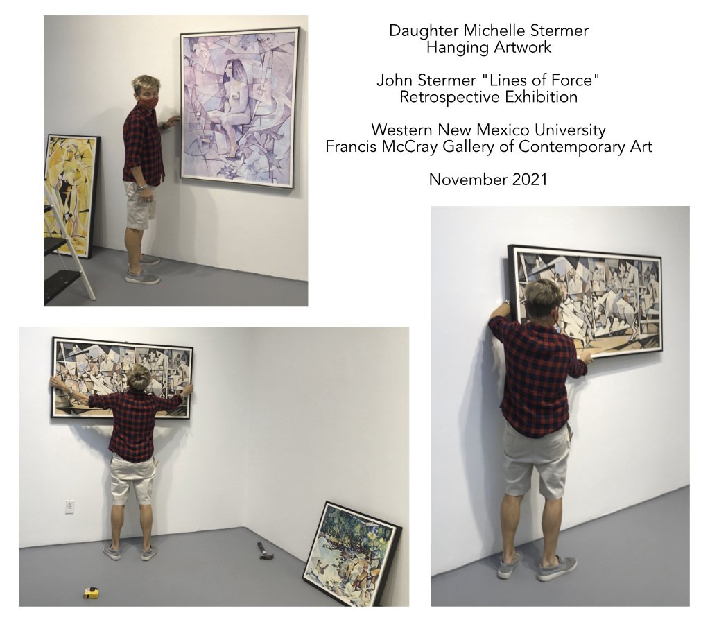 Lines of Force, John Stermer Retrospective Exhibition: Michelle Stermer on Hanging Day