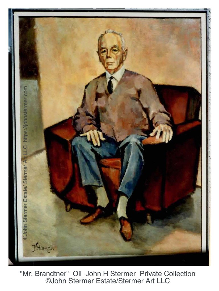 "Mr. Brandtner", A Portrait By New Mexico artist John Stermer, oil, 1972.